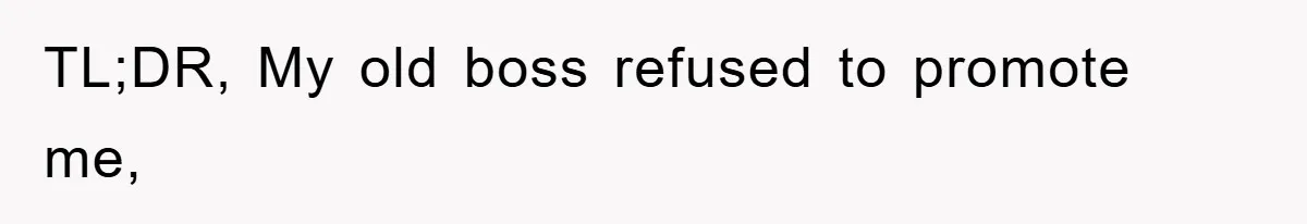 TL;DR, My old boss refused to promote me,