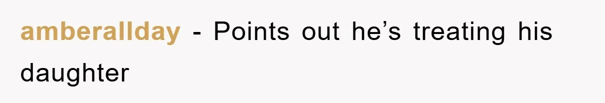 amberallday − Points out he’s treating his daughter