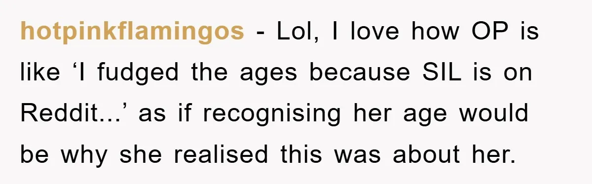 Woman’s Sister-In-Law Couldn’t Stop Making Snide Remarks, Until One Poolside Comment Went Too Far hotpinkflamingos − Lol, I love how OP is like ‘I fudged the ages because SIL is on Reddit...’ as if recognising her age would be why she realised this was...