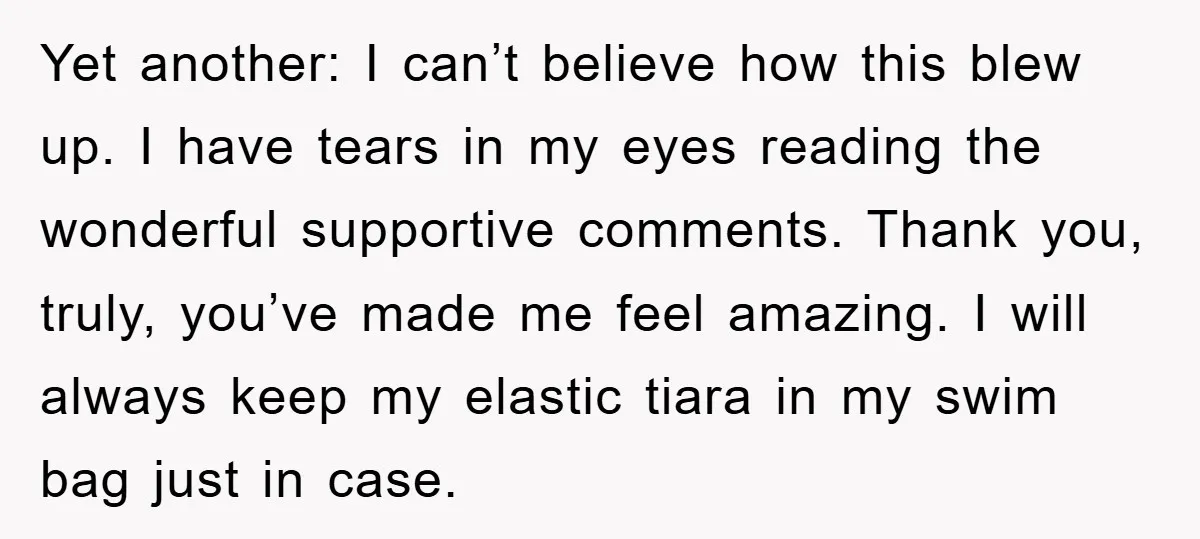Yet another: I can’t believe how this blew up. I have tears in my eyes reading the wonderful supportive comments. Thank you, truly, you’ve made me feel amazing. I will...