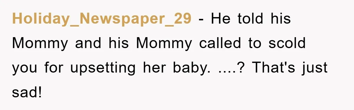 Holiday_Newspaper_29 - He told his Mommy and his Mommy called to scold you for upsetting her baby. ....? That's just sad!