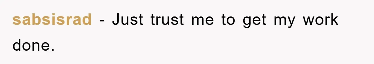 sabsisrad - Just trust me to get my work done.