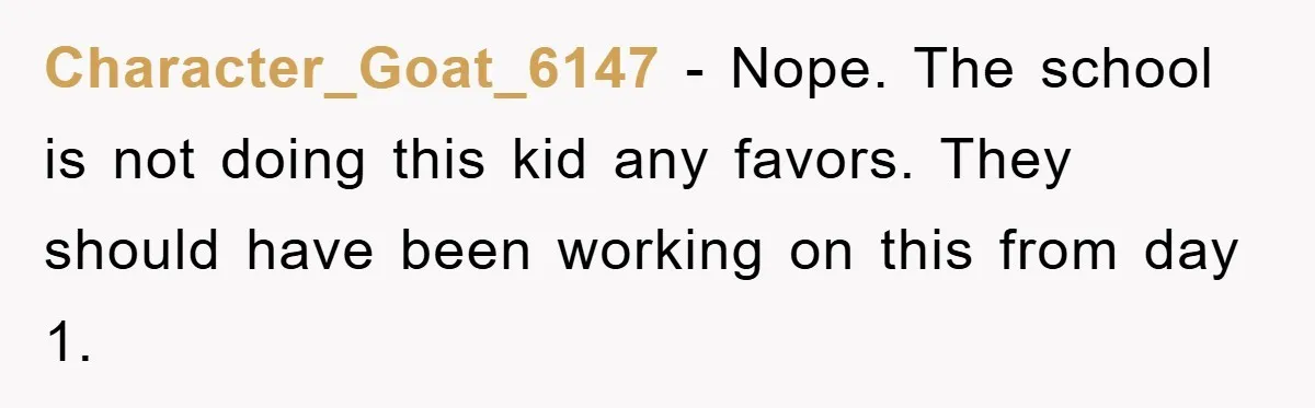 Woman Stands Her Ground In School Parking Lot, Accused Of “Ruining” An Autistic Student’s Routine Character_Goat_6147 − Nope. The school is not doing this kid any favors. They should have been working on this from day 1.