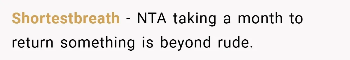 Shortestbreath − NTA taking a month to return something is beyond rude.
