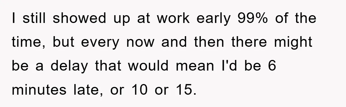 Man Realizes the Penalty for 6 Minutes Late Is the Same as 3 Hours Late, So He Chooses Bacon I still showed up at work early 99% of the time, but every now and then there might be a delay that would mean I'd be 6 minutes late, or...