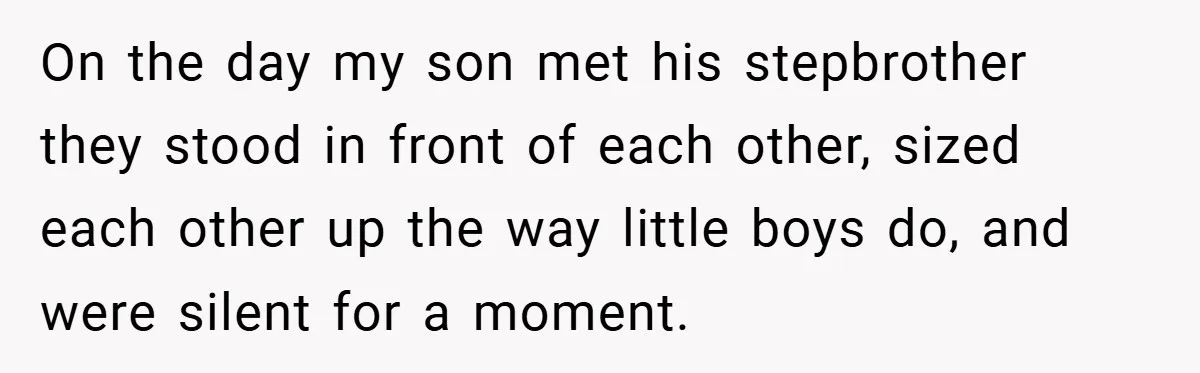 On the day my son met his stepbrother they stood in front of each other, sized each other up the way little boys do, and were silent for a moment.