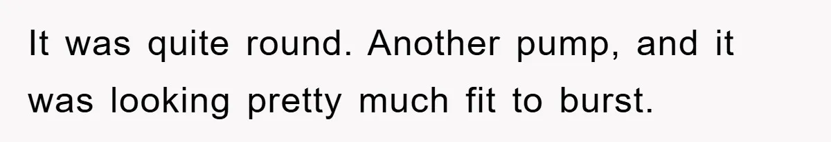 It was quite round. Another pump, and it was looking pretty much fit to burst.