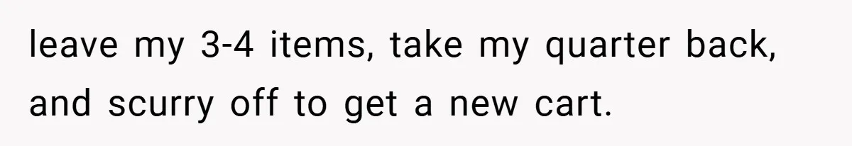 leave my 3-4 items, take my quarter back, and scurry off to get a new cart.