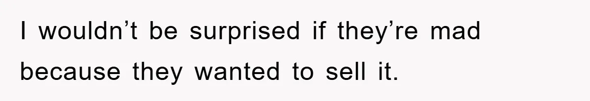 I wouldn’t be surprised if they’re mad because they wanted to sell it.