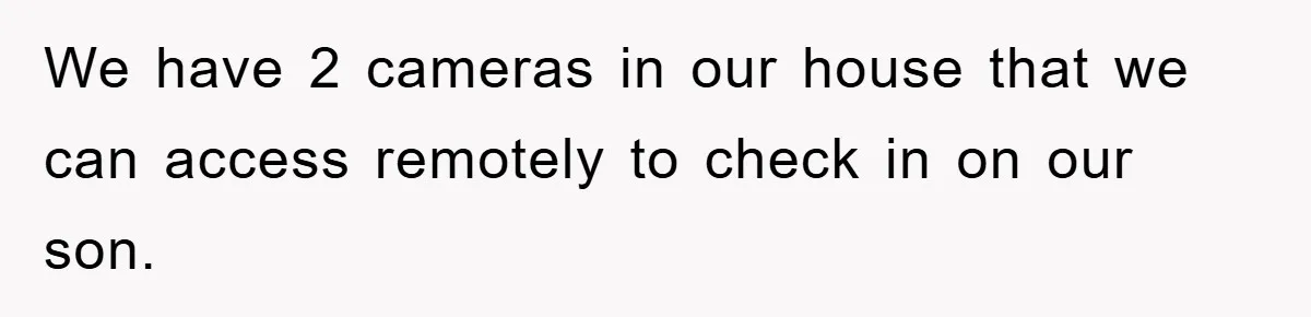 We have 2 cameras in our house that we can access remotely to check in on our son.