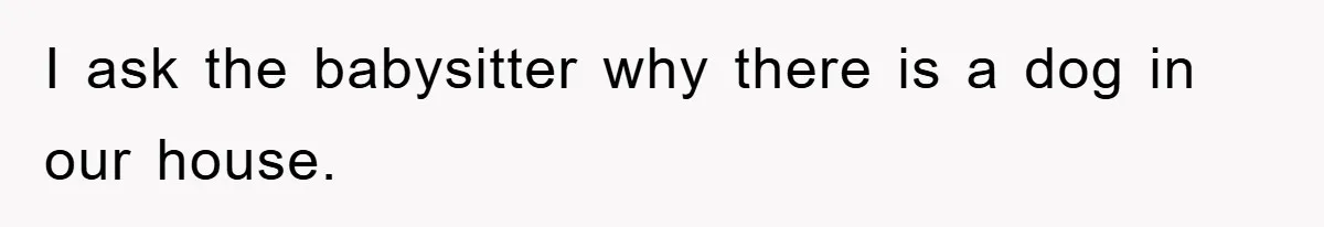 I ask the babysitter why there is a dog in our house.