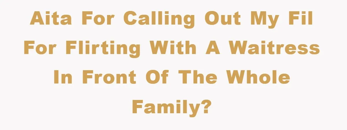 AITA for calling out my FIL for flirting with a waitress in front of the whole family?