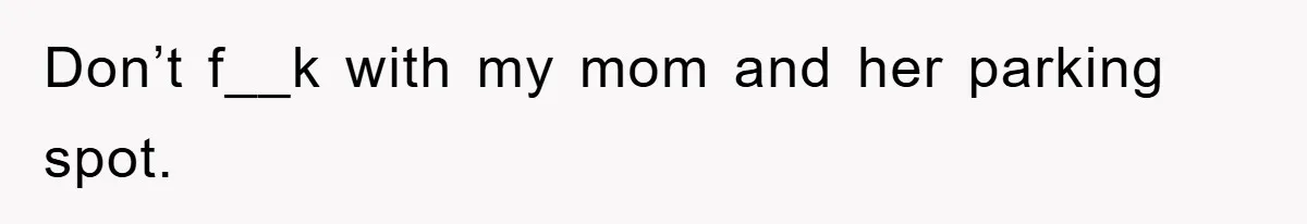 Don’t f__k with my mom and her parking spot.