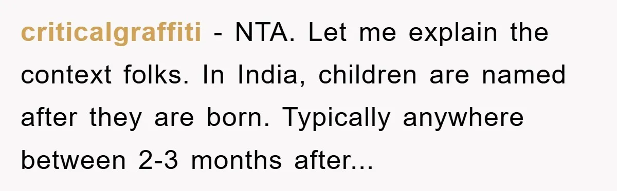 Brother Accused of Deliberately Stealing Deceased Niece's Name criticalgraffiti - NTA. Let me explain the context folks. In India, children are named after they are born. Typically anywhere between 2-3 months after...