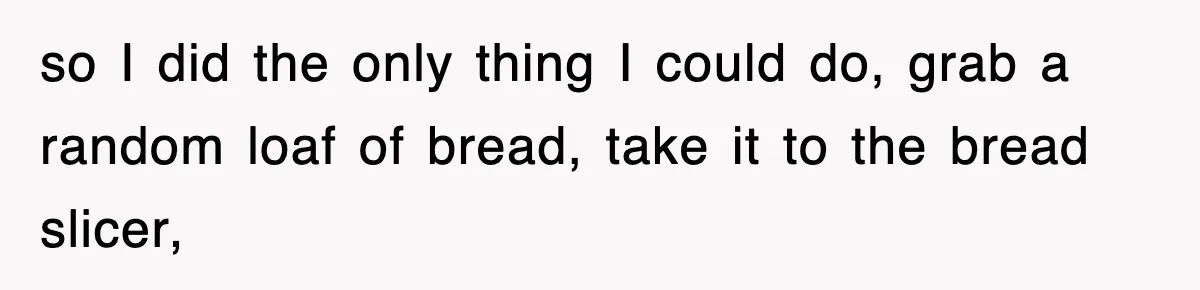 so I did the only thing I could do, grab a random loaf of bread, take it to the bread slicer,