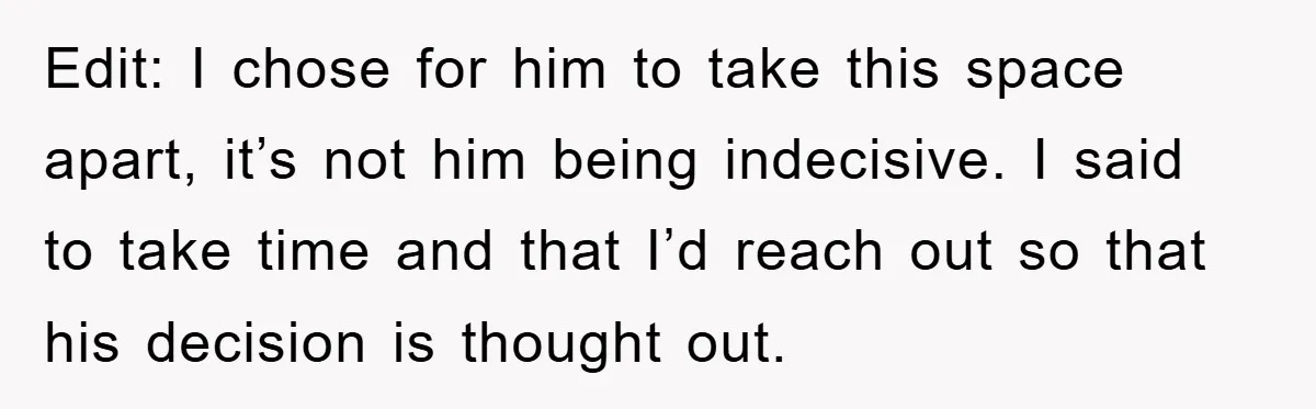Fiancée Issues Ultimatum After Late Wife's Family Vandalizes Car Edit: I chose for him to take this space apart, it’s not him being indecisive. I said to take time and that I’d reach out so that his decision is...