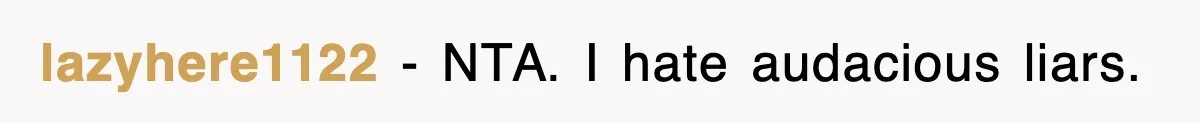 lazyhere1122 − NTA. I hate audacious liars.