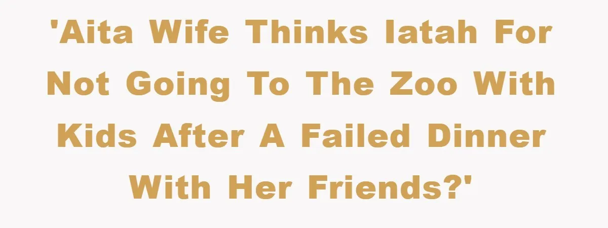 'AITA wife thinks IATAH for not going to the zoo with kids after a failed dinner with her friends?'