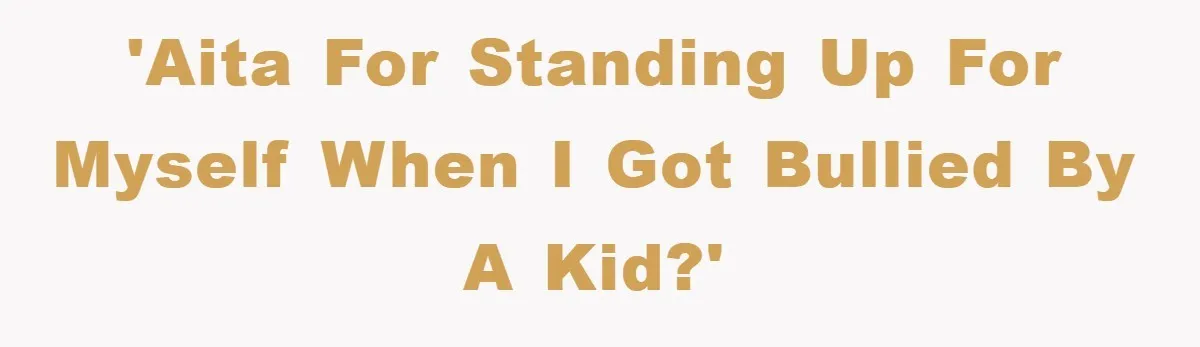 'AITA for standing up for myself when I got bullied by a kid?'