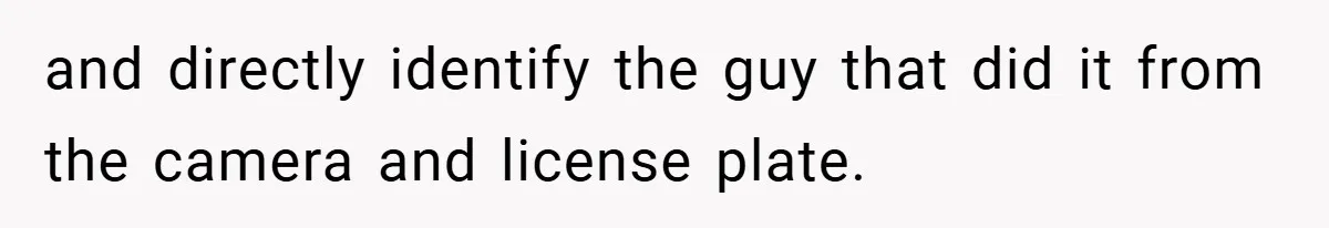 and directly identify the guy that did it from the camera and license plate.
