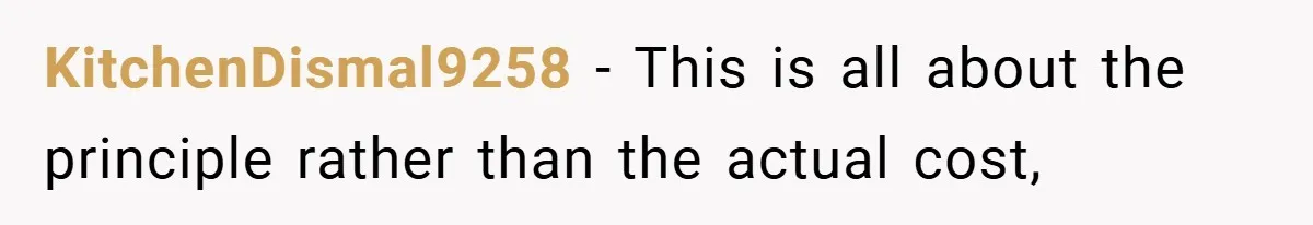 KitchenDismal9258 − This is all about the principle rather than the actual cost,
