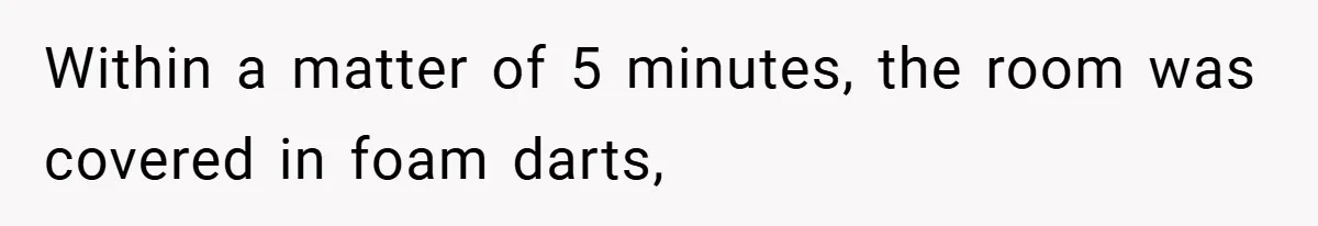 Brother And Sister-In-Law Told To Buy Expensive Gifts For Christmas, So They Bought The Most Annoying Toys Instead Within a matter of 5 minutes, the room was covered in foam darts,