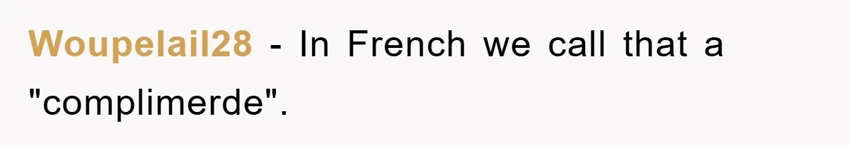 Woupelail28 − In French we call that a "complimerde".