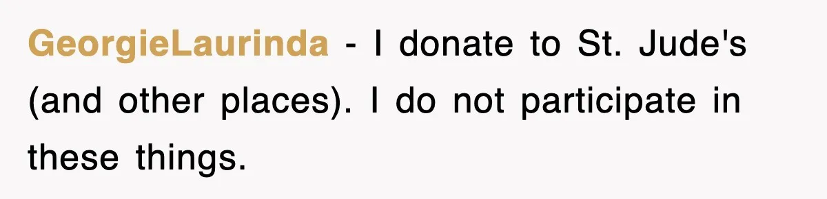 Employee Turns Blockbuster’s Upsell Trick Into Charity Hack, Raises Thousands Right Under Their Nose GeorgieLaurinda − I donate to St. Jude's (and other places). I do not participate in these things.