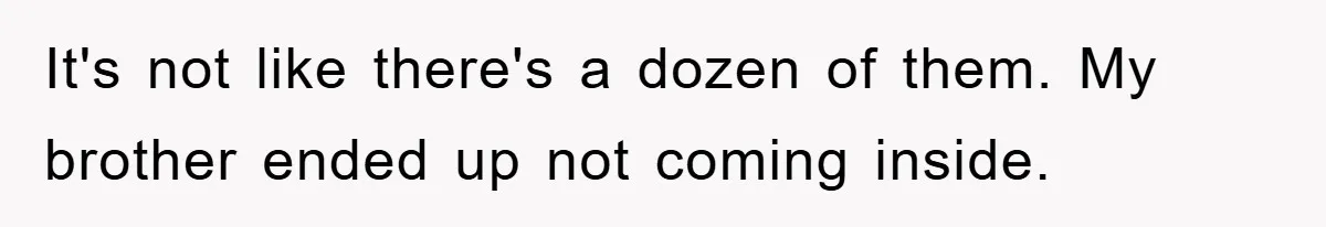 It's not like there's a dozen of them. My brother ended up not coming inside.