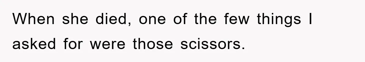 When she died, one of the few things I asked for were those scissors.