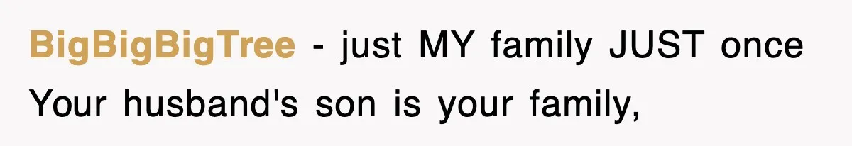 Stepmom Refuses To Take Her Husband’s Son On Vacation, Then Learns A Hard Truth BigBigBigTree − just MY family JUST once Your husband's son is your family,