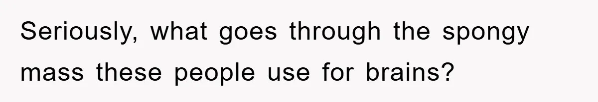 Seriously, what goes through the spongy mass these people use for brains?