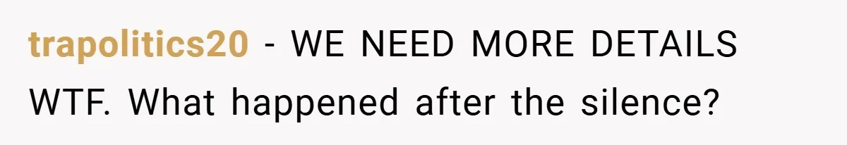 trapolitics20 − WE NEED MORE DETAILS WTF. What happened after the silence?
