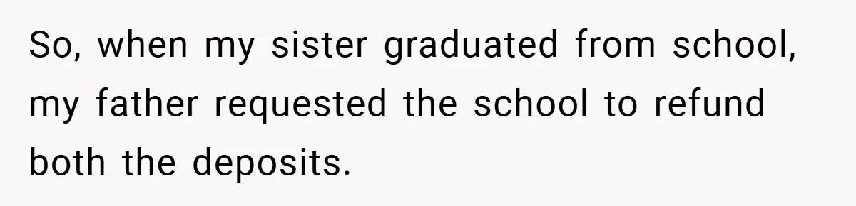 VP Refuses To Return Refundable Deposit, Father Takes School To Court And Wins Big So, when my sister graduated from school, my father requested the school to refund both the deposits.