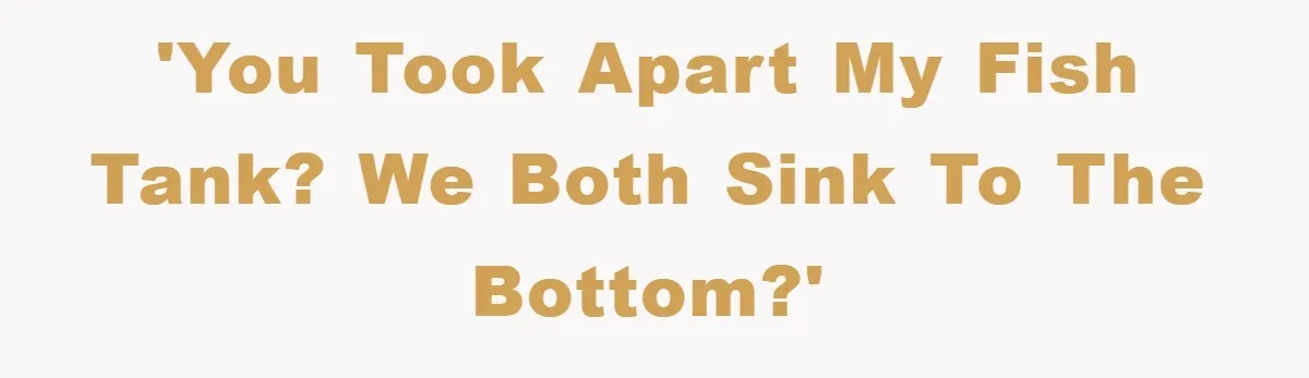 'You took apart my fish tank? We both sink to the bottom?'
