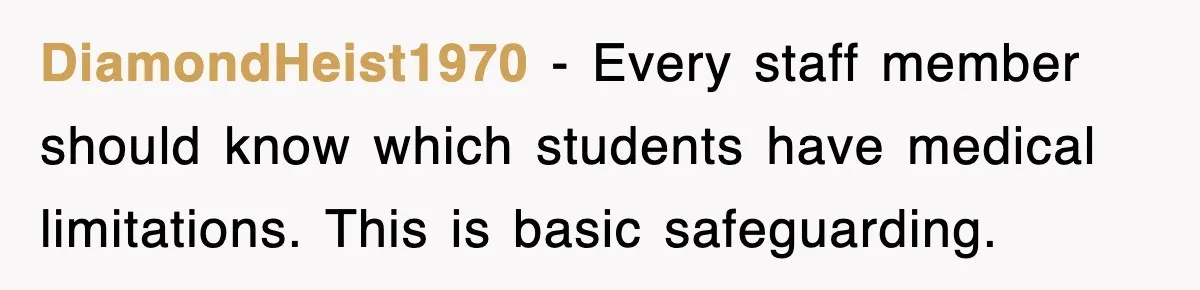 Teen Shows Up To Class With Fresh Stitches From A Brutal Car Accident, Teacher Insists No Hats, Chaos Ensues DiamondHeist1970 − Every staff member should know which students have medical limitations. This is basic safeguarding.