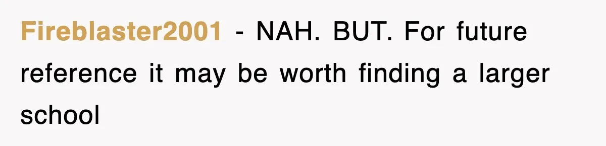 Fireblaster2001 − NAH. BUT. For future reference it may be worth finding a larger school