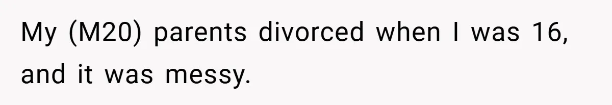 My (M20) parents divorced when I was 16, and it was messy.