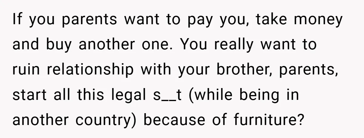 If you parents want to pay you, take money and buy another one. You really want to ruin relationship with your brother, parents, start all this legal s__t (while being...