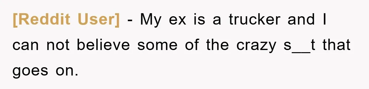 [Reddit User] − My ex is a trucker and I can not believe some of the crazy s__t that goes on.