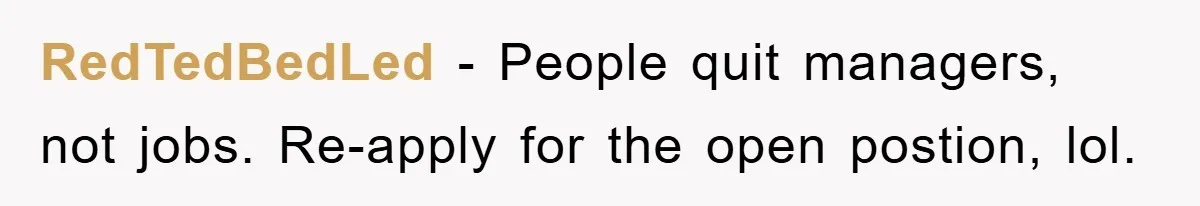 Company Tries To Scam Worker Out Of Vacation, He Quits And Gets Paid RedTedBedLed - People quit managers, not jobs. Re-apply for the open postion, lol.