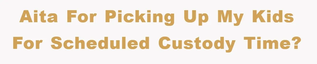AITA for picking up my kids for scheduled custody time?