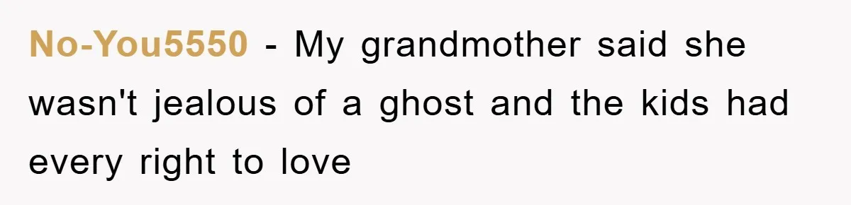 No-You5550 - My grandmother said she wasn't jealous of a ghost and the kids had every right to love