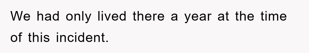 We had only lived there a year at the time of this incident.