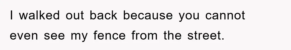I walked out back because you cannot even see my fence from the street.