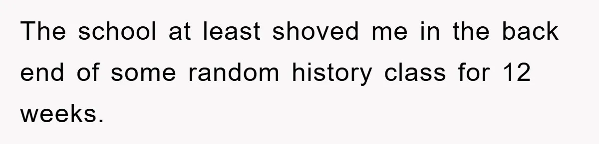 The school at least shoved me in the back end of some random history class for 12 weeks.