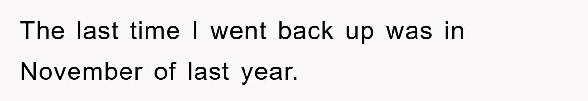 The last time I went back up was in November of last year.
