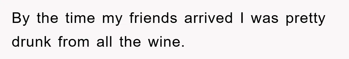By the time my friends arrived I was pretty drunk from all the wine.