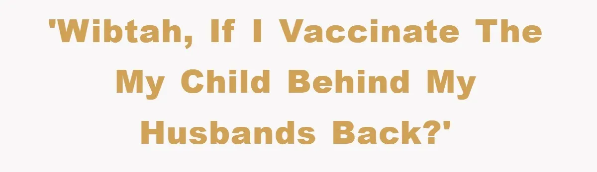 'WIBTAH, if I vaccinate the my child behind my husbands back?'