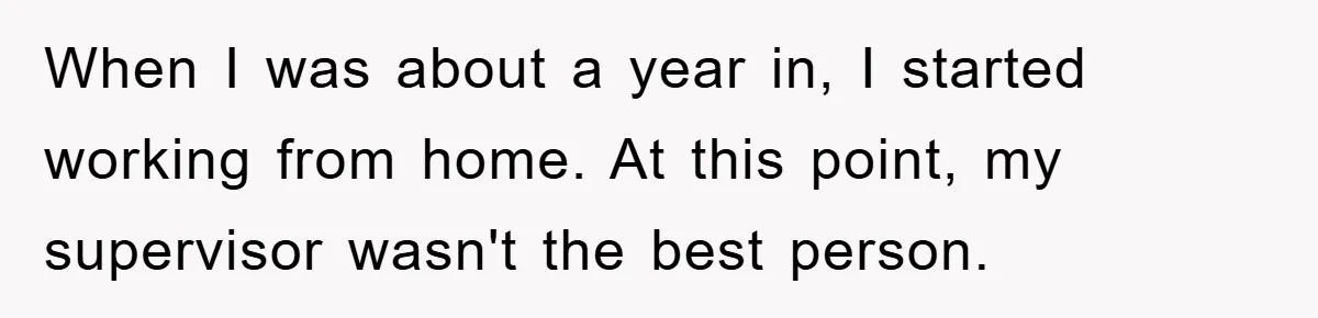 Supervisor Doesn’t Believe His Back Injury? He Sends Proof That Costs Her Her Job When I was about a year in, I started working from home. At this point, my supervisor wasn't the best person.